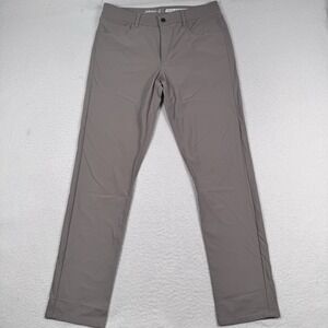 Johnnie O Men's Prep‎ Formance Golf Pants 33x32 Lightweight Stretch Chino Beige